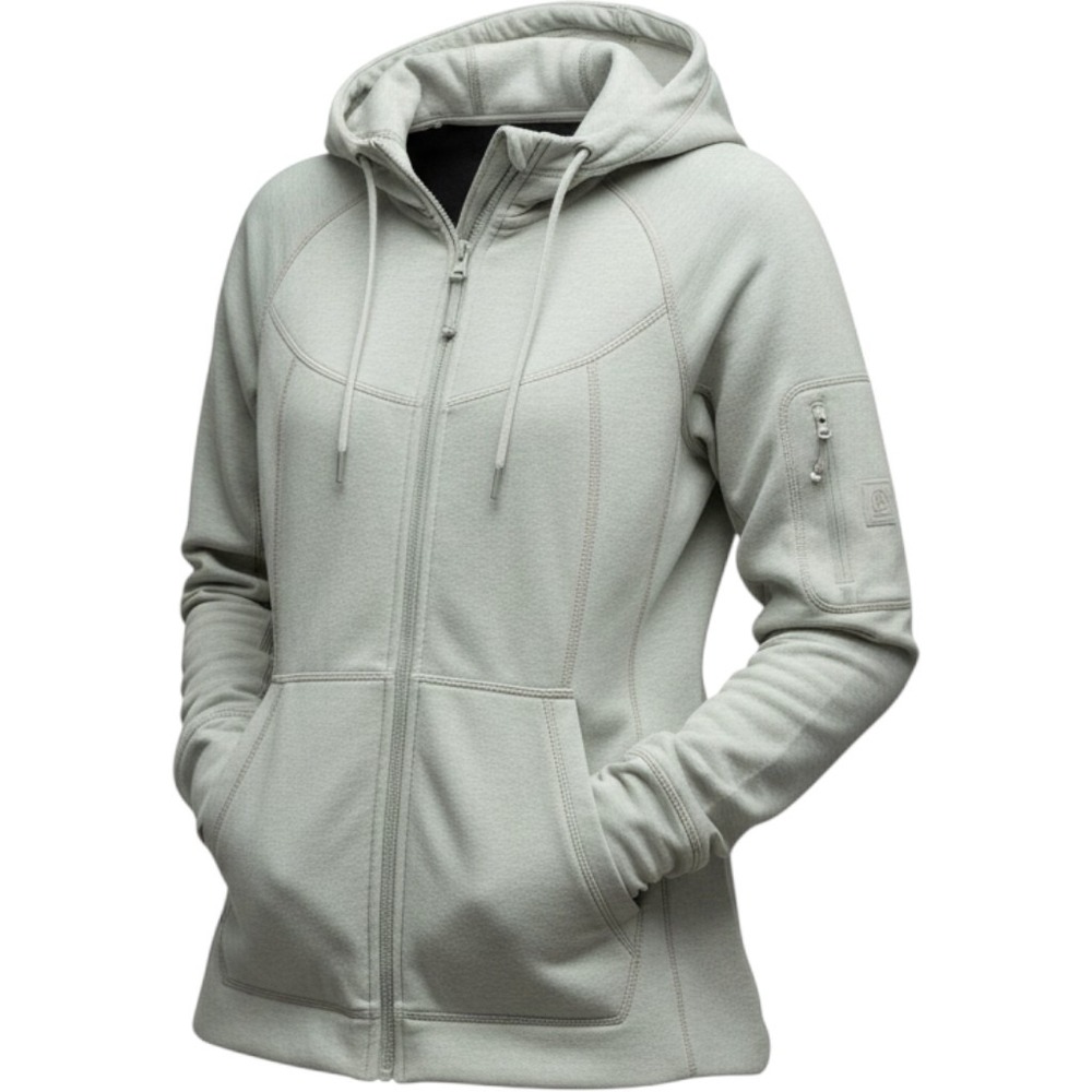 Athleta Stronger Hoodie Women S Sage Green Excellent Full Zip Thumbhole 98307408